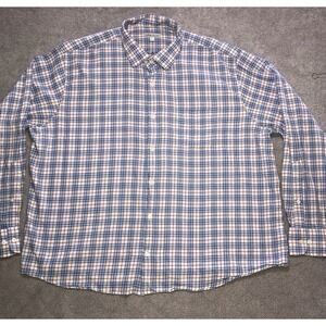 Peter Millar Men's XXL Button-Up LS ‎ Shirt Blue White Pink Plaid Size 2XL
